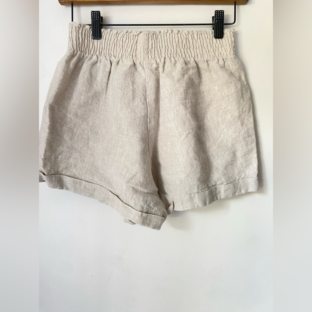 Reformation Shorts Women’s XS 100% Linen High Waist Nashville Linen Short Beige